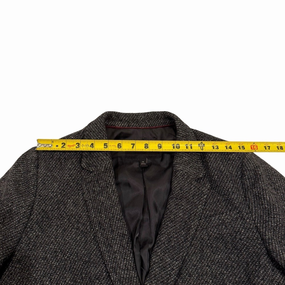 Banana Republic Factory Blazer Gray Tweed Twill Womens 14 Preppy Classic Academy - Picture 10 of 12